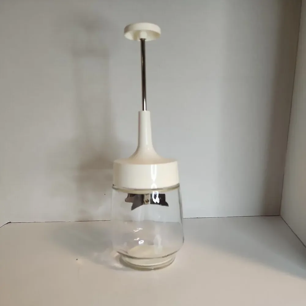 Vtg GEMCO Nut Chopper White Topper Glass Jar Stainless Blade Made in USA